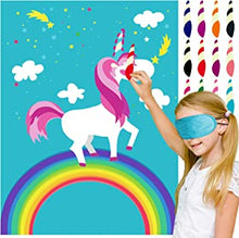 Funnlot Party Games for Kids Pin the Horn on the Unicorn Unicorn Party Supplies Favours for Girls Unicorn Games Unicorn Gifts Set Pin the Tail Party Games for Birthday Kids Party Games