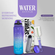 K-MART Water Bottle 1L Sports Water Bottle with Motivational Time Marker, Dishwasher Safe Leak-proof Drink Bottle BPA Free Non-Toxic for Running,cycling, Gym, School & Office (Purple Gradient)