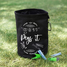 Peg Bag for Washing Line Waterproof and Weatherproof for Securing up to 300 Clothes Pegs for Washing line  Hanging Clothesline Peg Bags - Black