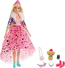 Barbie Princess Adventure Doll in Princess Fashion with Pet Puppy, 2 Pairs of Shoes, Tiara and 4 Accessories, for 3 to 7 Year Olds - GML76