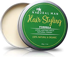 ORGANIC Hair Wax for Men - 100% Natural Mens Hair Pomade. Medium Hold for Short and Long Hair, Handcrafted in Ireland by The Natural Man - 85g/3oz