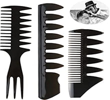 3 PCS Styling Comb,Barber Comb Wide Tooth Men Styling Comb Black Texture Comb Professional Shaping & Wet Pick Pompadour Comb Hair Combs Set for Wet Curly Thick Oil Hair Men Ladies Hair Hairstyle