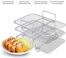 Air Fryer Rack for Ninja Air Fryer Multi-Layer Double Basket Air Fryer Accessories 304 Stainless Steel Grilling Rack Toast Rack Cooking Rack for Oven Microwave Baking Roasting (C)