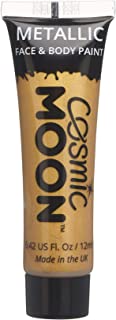 Face & Body Metallic Paint by Cosmic Moon - Gold - Water Based Face Paint Makeup for Adults, Kids - 12ml