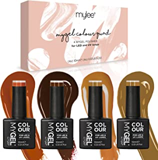 MYGEL by Mylee Gel Nail Polish Autumn WInter Quad Colour Set 4x10ml - UV/LED Soak-Off Nail Art Manicure Pedicure for Professional, Salon & Home Use - Long Lasting & Easy to Apply (Pumpkin Spice)