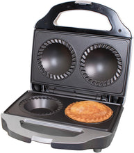 Quest 35970 Double Deep Fill Pie Maker/Features Built-In Crimping Edge & Separate Pastry Cutter/Makes Pies 9cm Diameter/Non-Stick Plates / 700W