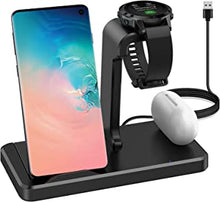 Aimtel Charger Stand Compatible with Garmin Venu Sq/Forerunner 745/Vivoactive 3/3 Music/4/Fenix 7S 42mm/7 47mm/7x 51mm/5/6/6S/6X/Epix Gen 2 Charger 3 in 1 Wireless Charger Station Type C Headphone