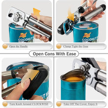 Can Opener Manual, Jlier4U Tin Openers for Arthritis Hands, Tin Openers That Work, Good Grip Tin Opener Heavy Duty for Elderly Weak Hand, Smooth Edge Food-Safe Stainless Steel Openers Long-Lasting