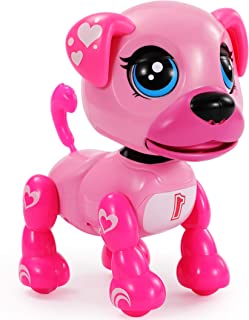 TEMI Smart Interactive Robot Puppy – Responds to Touch, Walking, Singing, Telling Stories, Repeat What You Said, Making Conversation, Electronic Pet Dog Toy for Kids 3+ USB Charger Included (PINK)