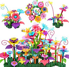 Evance 166pcs Flower Building Toy-DIY Flower Garden Building Kit for Kids, Educational Construction Toys for Girls Christmas Birthday Gifts (166 PCS)