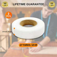 CZ StoreIron-On Fabric Tape81ft, 0.79" 2-PackLifetime GuaranteedHeavy Duty Adhesive Fusible Hemming Strip to Repair Curtains/Trousers/Dresses/Jeans/Pants, School Uniform-No Sewing Needed