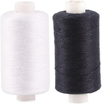 Black and White 500m Sewing Thread, Strong Multipurpose General Application Thread, Perfect for Clothes, attaching Buttons, Repairs. Sewing Machines and Arts and Crafts