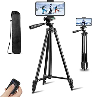 Phone Tripod Stand, IBESTON 42 Inch 106cm Aluminum Lightweight Extendable Tripod with Holder Mount and Bluetooth Wireless Remote Shutter for Camera and for iPhone Samsung and Other Android Smartphones