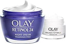 Olay Retinol Night Face Moisturiser, 50ml, with Retinoid & Vitamin B3, Includes Collagen Peptide24 Travel Size Day Moisturiser