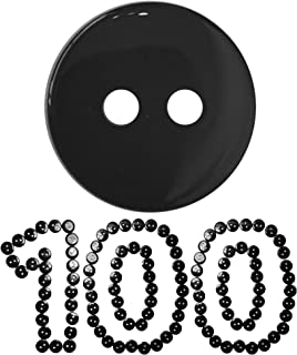 100 X Black Buttons 11MM, Ideal for Sewing, Crafting, DIY Cards and Ornaments etc