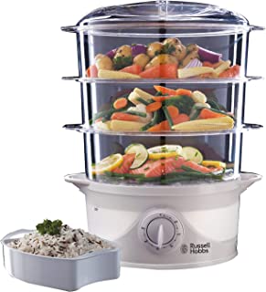 Russell Hobbs 21140 3-Tier Food Steamer, 800 W, 9 Litre, White