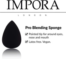 Beauty Makeup Blender/Foundation Sponge Trio Set by Impora London. Original Teardrop/Egg Shape. Vegan, Latex Free. For use with Liquids, Concealer and Cream Make up [3 Sponges Black]