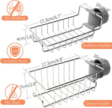 2Pcs Shower Caddies No Drill, Stainless Steel Bathroom Accessories Caddy Storage Shelves,Kitchen Sink Organiser, Shampoo Soap Holder Rack, Rust Free and Drill Free for 18-27mm Shower Rail