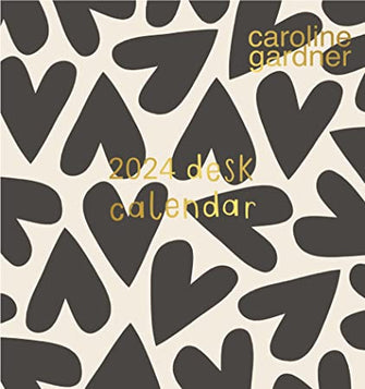 2024 Caroline Gardner Hearts & Mixed Prints Desk Calendar