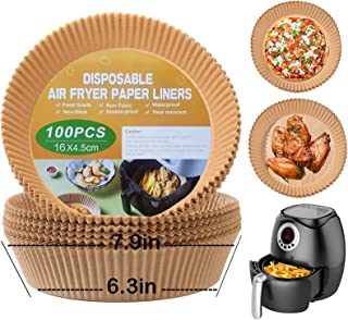 Air Fryer Disposable Paper Liners,100pcs Air Fryer Liners,6.3in Air Fryer Parchment Paper Liners,Accessories for Air Fryer,Oven,Steamer, Microwave,Oil-Proof, Water-Proof,Food Grade Paper