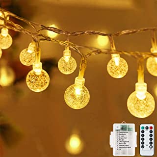 Fairy Lights Battery, 60LED 7M/23ft Garden Lights Outdoor, with 8 Modes Remote Control String Lights Waterproof, Fairy Lights for Bedroom, Party, Wedding, Christmas Decorations (Warm White)
