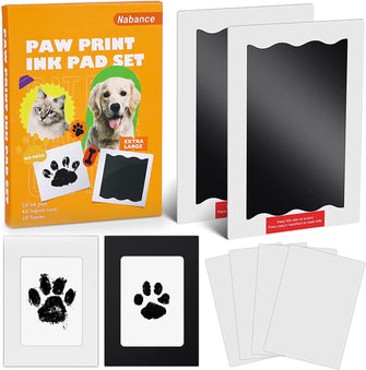 Nabance Baby Handprint and Footprint Kit, Dog Paw Print Kit, 8 Pcs Baby Footprint Kit with Photo Frames, Pet Paw Print Kit for Dogs & Cats, PawPrint Stamp Pad, Baby Inkless Print kit, Family Keepsake