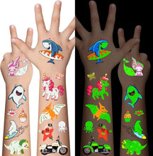 Awinmay 310 Pieces Luminous Temporary Tattoos for Kids,Mixed Styles Glow In The Dark Tattoos for Boys and Girls,Unicorn Dinosaur Pirate Mermaid Fake Tattoo Stickers,Glow Party Supplies Arts and Crafts