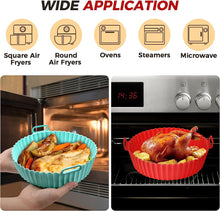 2Pcs Silicone Air Fryer Liner, 7.9" Air Fryer Liners Reusable Silicone Pot, Food Grade Air Fryer Silicone Baking Tray Greaseproof Airfryer Basket Rack Accessories, Compatible with Ninja, Tower, COSORI