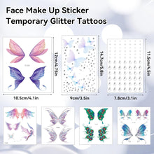 Temporary Tattoos Kit Festival Face Gems Butterfly Glitter Tattoos Face Gems Tattoo Stickers Pearl Face Adhesive Festival Gems for Women Face Body Makeup