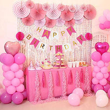 TOYVENTURES Pink Happy Birthday Banner with Gold Letters, Banner for Party Decorations, Swallowtail Flag Happy Birthday Sign, gold happy birthday banner for Kids Girls Birthday (Gold Letters)