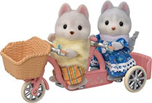 Sylvanian Families 5637 Tandem Cycling Set -Husky Sister & Brother- - Dollhouse Playsets,Multicolor