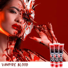 Beteligir 3Pcs Realistic Sfx Fake Blood Makeup Kit, Fake Blood Gel Washable Fake Blood for Clothes Mouth Eyes, Special Effects Makeup Kit for Vampire Zombie Halloween Fake Blood Makeup