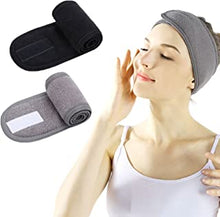 Spa Headband - 2 Pieces Facial Women Makeup Hairband Towel Cloth With Adjustable Magic Sticker For Washing Face Makeup