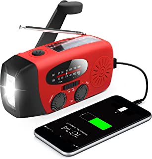 Wind Up Solar Radio,Emergency Hand Crank Radio Dynamo Radio with Rechargeable USB Phone Charger,Flashlight Torch by RunningSnail | Emergency Use for Camping,Hiking (MD-088)