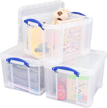 Really Useful Box 3x35 Litre Plastic Storage Box, Clear