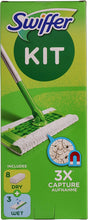 Swiffer - Starter Kit for Cleaning Floors with 1 mop, 8 Refills for Dry and 3 Wet Wipes - 1 Piece