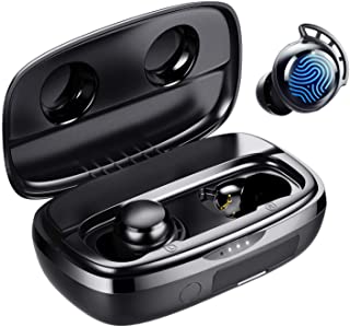 [Upgraded Version]Wireless Earbuds, Tribit 150H Playtime IPX8 Bluetooth5.2 Deep Bass Bluetooth Earphones Touch Control Headphones with Mic Earphone in-Ear Call Noise Reduction, Flybuds 3S1 Black