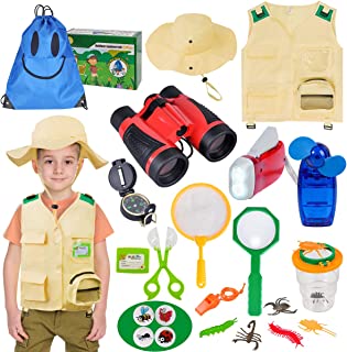 MELAND Kids Explorer Kit - Bug Hunting Kits for Children with Explorer Costume, Hat, Binoculars, Outdoor Adventure Bug Catcher Toys Gifts for Boys Girls Aged 3 4 5 6 7 8 Year Old