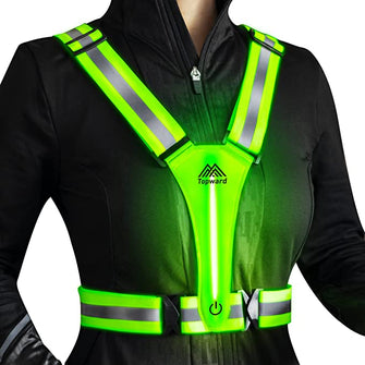 Topward Running Vest High Visibility Reflective Gear, Mens Hi Viz Vests, Lightweight Adjustable 360-degree Hi Vis Safety Vest for Dog Walking Jogging Hiking Camping Cycling Motorcycle