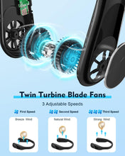 Portable Neck Fan, Upgraded Rechargeabl Bladeless Personal Neck Fan with 5000 mAh & 3 Speeds, Personal Headphone Design Hands Free Fan 360 Airflow for Sports Travel Outdoor Indoor (Black)
