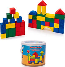 ADEPTNA 50PCS CONSTRUCTION WOODEN COLOURFUL BUILDING BLOCKS CHILD CHILDREN KIDS TOY FUN EDUCATIONAL BRICKS