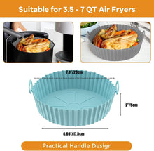 Air Fryer Silicone Liner, 2 Pack Reusable Silicone AirFryer Liners, 7.8 inch Air Fryer Accessories for Ninja COSORI Tower, Fits 3.6 to 6.8QT Air Fryer Pot (Blue + Gray)