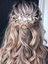 Vakkery Bride Flower Wedding Hair Vines Crystal Hair Piece Bridal Hair Accessories for Women and Girls (Silver)