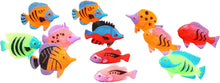 Molain Tropical Fish Toys, 12 Pieces Mini Tropical Fish Party Favors Plastic Fish Toys for Boys, Girls, Kids