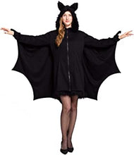 Spooktacular Creations Woman’s Black Bat Zip Hoodie Halloween Costumes for Adults (Medium)