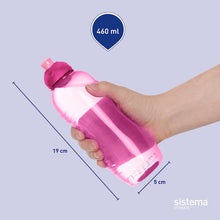 Sistema Twist 'n' Sip Squeeze Sports Water Bottles  Leakproof Water Bottles  460 ml  BPA-Free  Recyclable with TerraCycle  Blue  4 Count