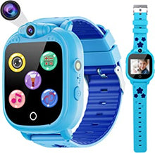 PROGRACE Kids Smart Watch Digital Camera Watch with Games, Music Player, Pedometer Step Count, FM Radios, Flashlights and 1.5 inch Touch LCD for Boys Girls Birthday Blue