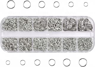 QSAAB Jump Rings 1700 Pcs with Storage Box - Sterling Silver Plated Round Rings - DIY Jewellery Findings for Repairing Earrings, Bracelets, Necklace (4mm, 5mm, 6mm, 7mm, 8mm, 10mm)