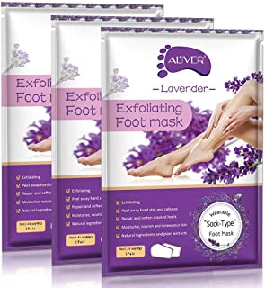 3 Pack Foot Peel Mask, Baby foot Mask Remove Dead and Dry Skin Callus & Get Smooth Baby Feet Moisturizing Foot Mask Peel Exfoliating Foot Treatment for Men and Women（Lavender）
