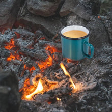 HaWare Enamel Coffee Tea Mug Set of 4 Red/Yellow/Blue/Green Enamel Drinking Mugs Cups, Ideal for Home/Office/Travel/Camping, Resusable & Portable, 350 ml12 Ounce